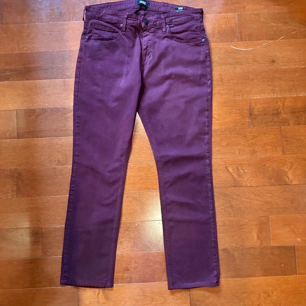 Paige burgundy pants 34 x 32